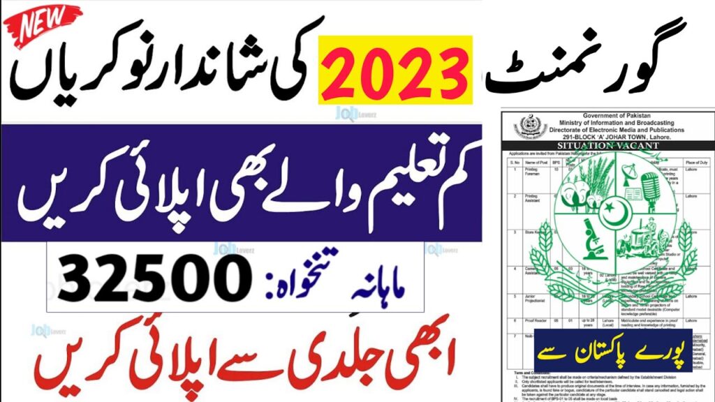 Latest Govt Jobs in Pakistan